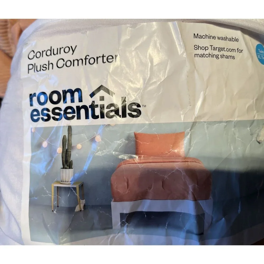 Twin/Twin Extra Long Corduroy Plush Comforter Copper - Room Essentials™: Eco-Fri